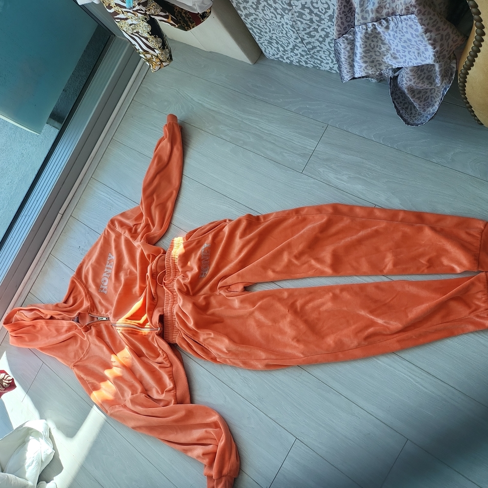 Orange jog suit